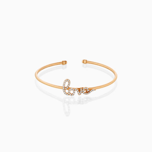 18K rose gold love diamond bangle