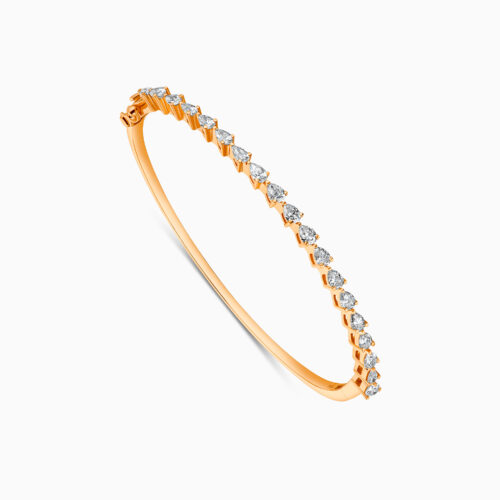Rose gold diamond bangle in half-eternity design