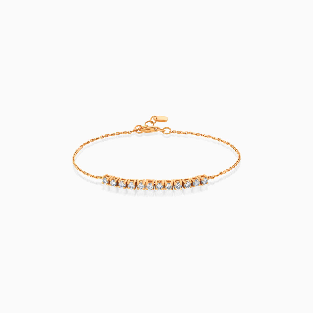 18K rose gold tennis bracelet with diamonds