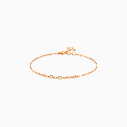 Rose gold chain bracelet with diamonds