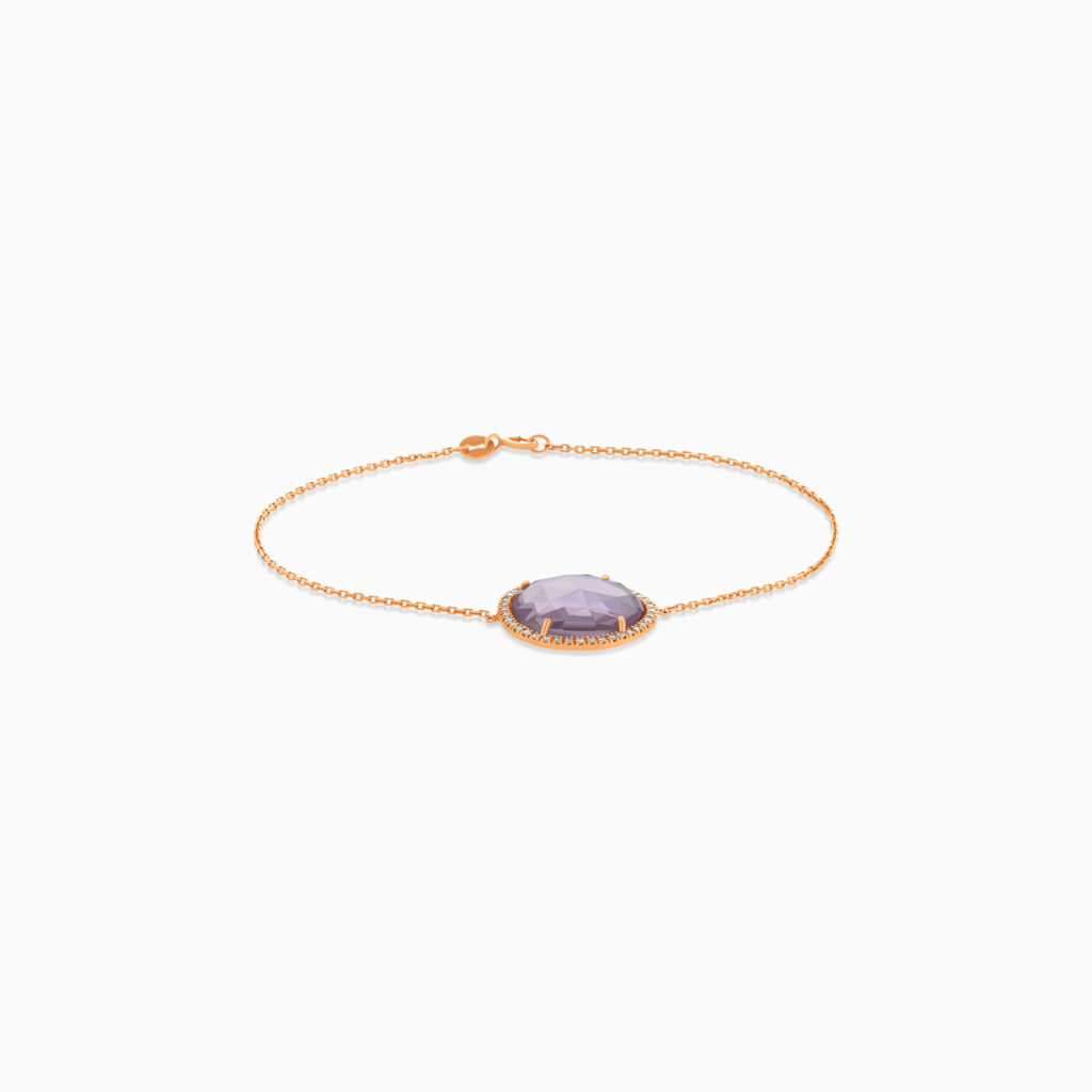 18K rose gold bracelet with amethyst and diamonds