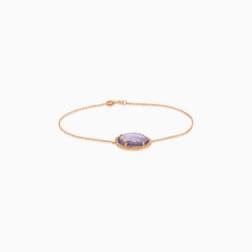 18K rose gold bracelet with amethyst and diamonds