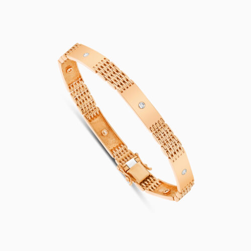 18K rose gold diamond link bracelet