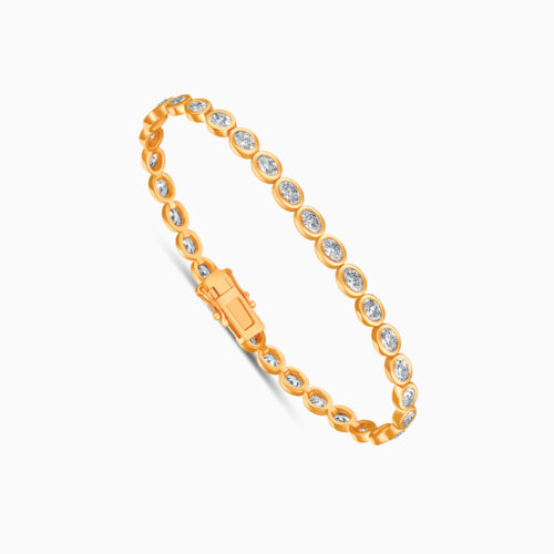 18K rose gold tennis bracelet with diamonds
