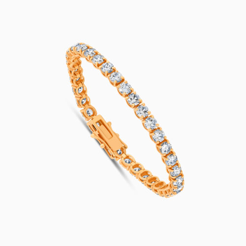 18K rose gold diamond tennis bracelet with 14.36ct natural diamonds