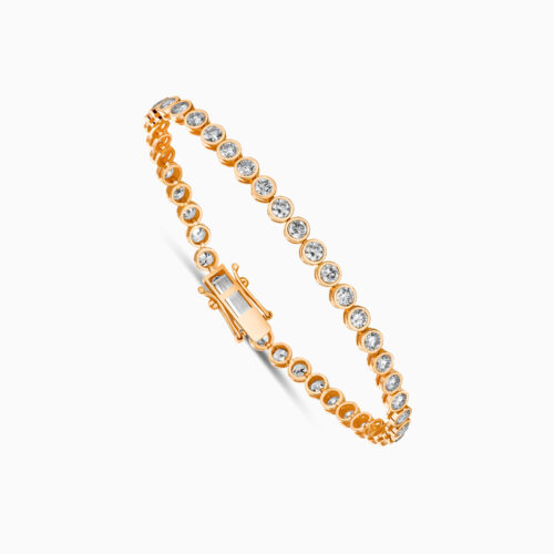 18K rose gold bezel-set diamond tennis bracelet