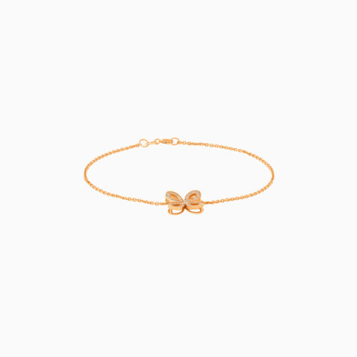 18k rose gold diamond flower bracelet with 57 diamonds