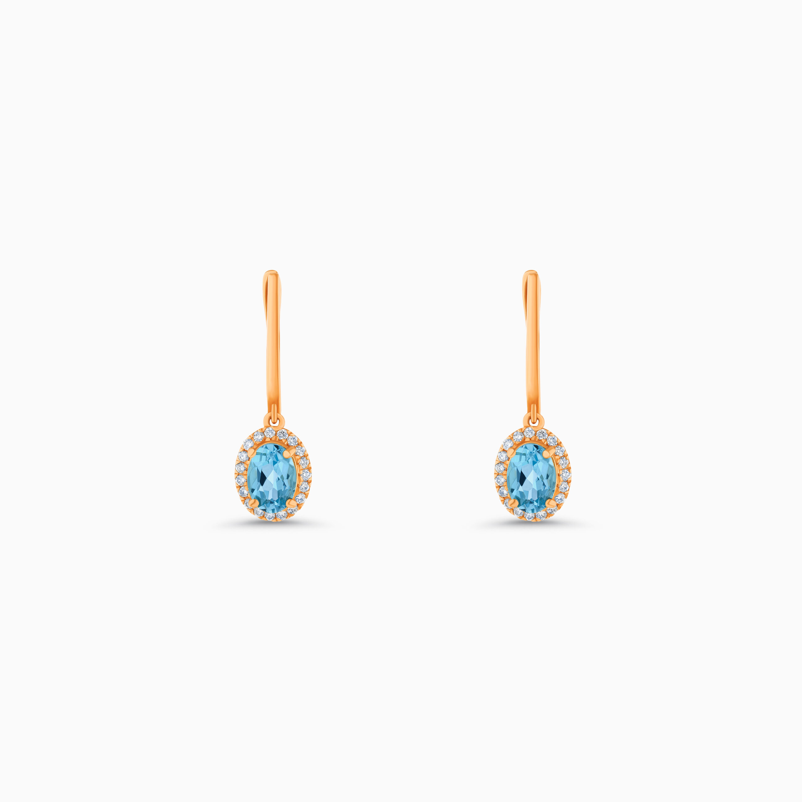 CHER139401RG1 Rose gold topaz drop earrings, 1.91 carat oval topaz