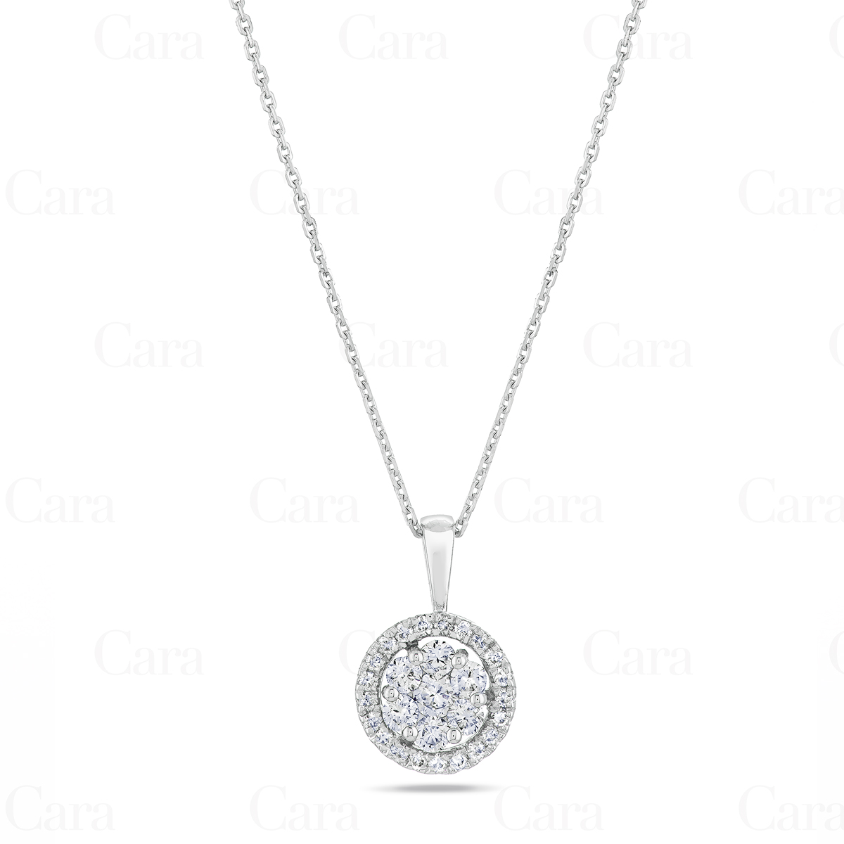CHPN030126 - 1200X1200 - 2 18K white gold diamond pendant with 0.51 ct diamonds