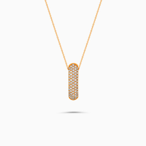 18k rose gold diamond stick pendant