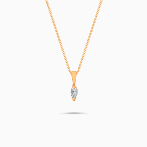 Rose gold solitaire diamond pendant, 0.31 carat round brilliant