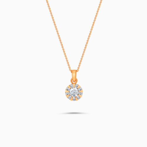 Rose Gold Fancy Cluster Pendant with Diamonds