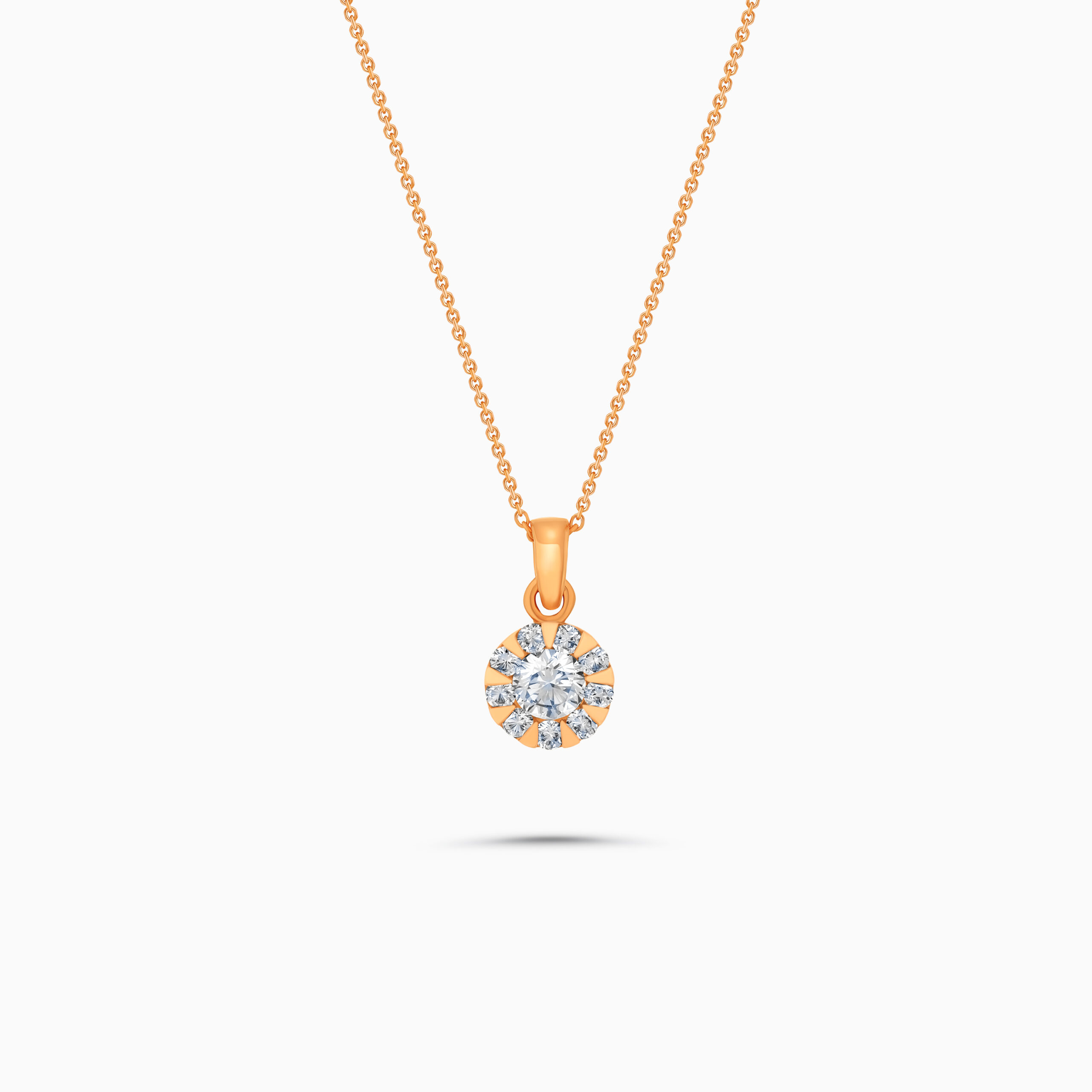 CHPN050265CRG1 Rose Gold Fancy Cluster Pendant with Diamonds