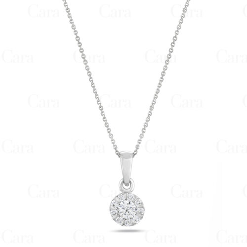 Personalized diamond cluster pendant in white gold