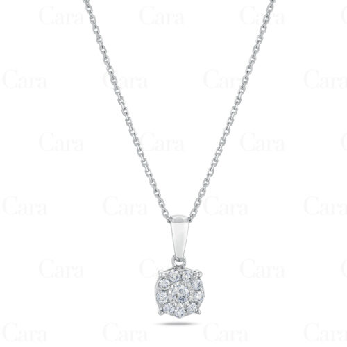 10-diamond cluster pendant in 18k white gold