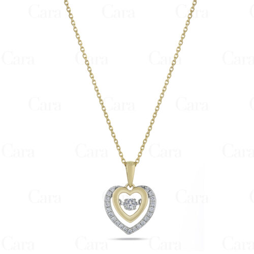 18K two-tone diamond cluster pendant
