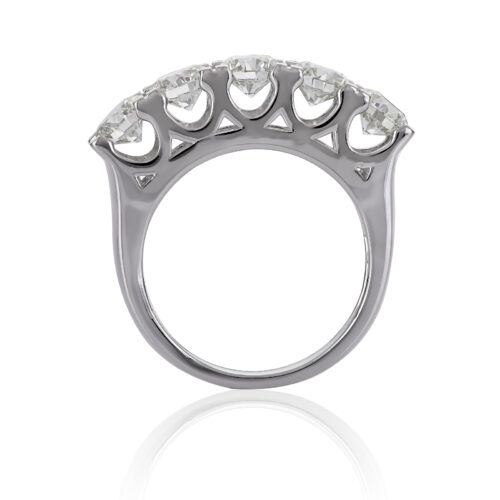2.54-carat white gold diamond band in basket prong setting
