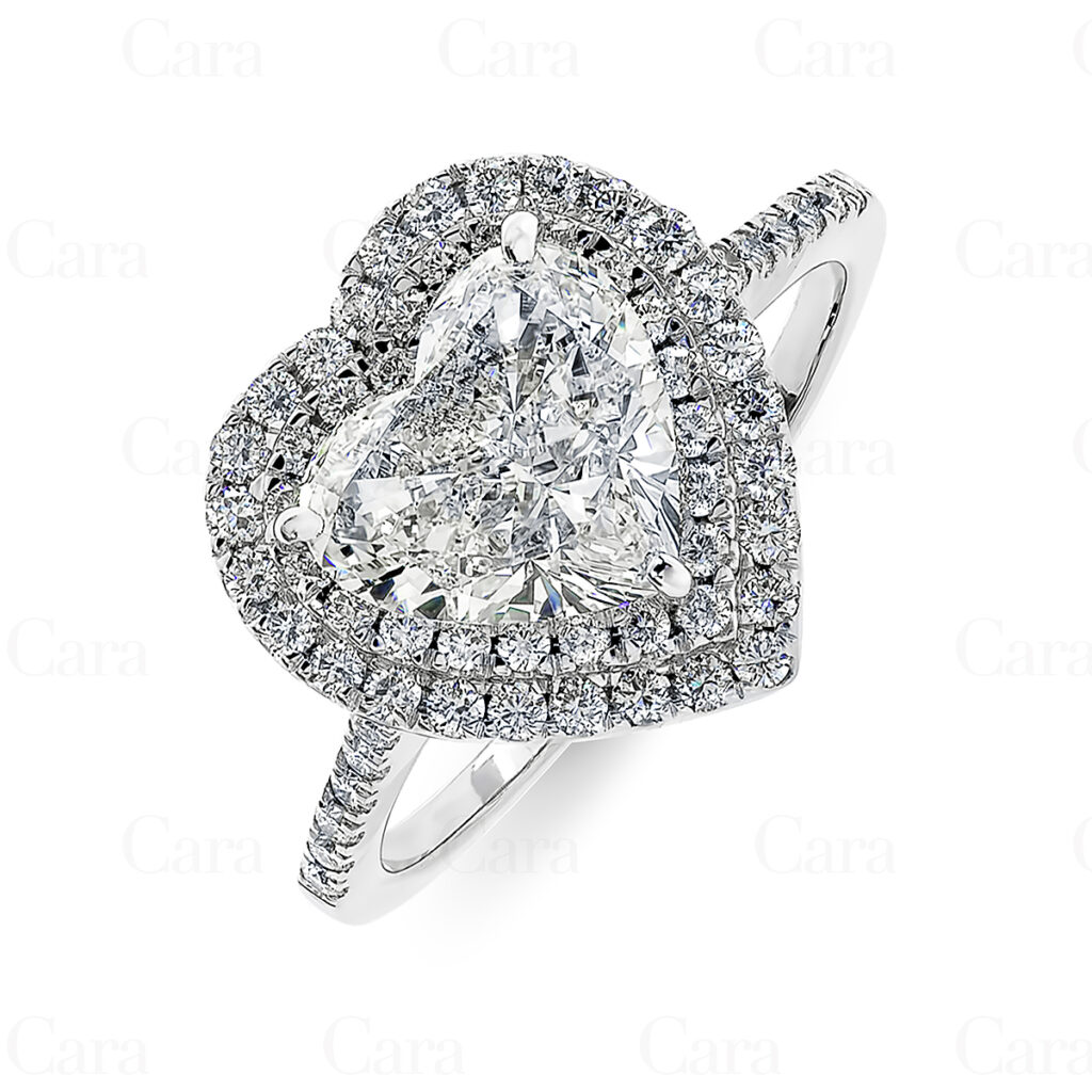 Heart-cut diamond engagement ring in white gold