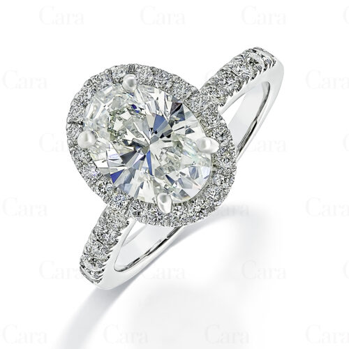 Platinum oval diamond engagement ring, 2.01 carat center diamond