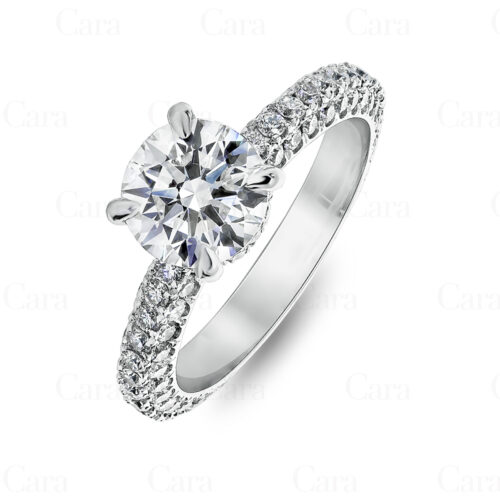 Platinum round diamond engagement ring, 1.35 carat center stone