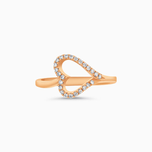 18K Heart-Shaped Diamond Ring