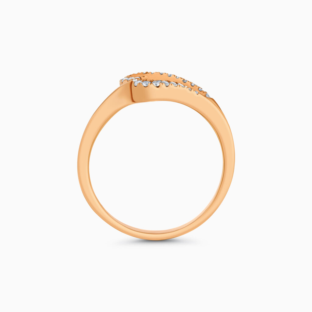 18K rose gold diamond heart promise ring