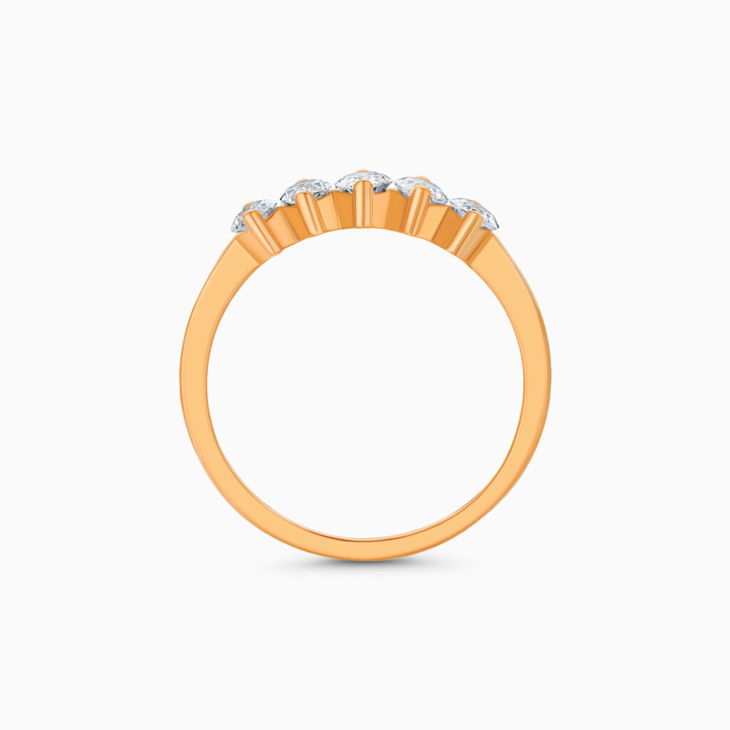 18K rose gold marquise diamond ring