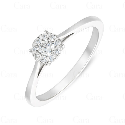 18K white gold round brilliant diamond engagement ring