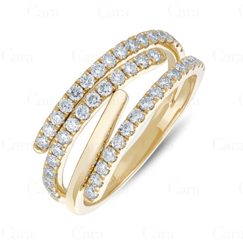 18K yellow gold diamond band with prong setting