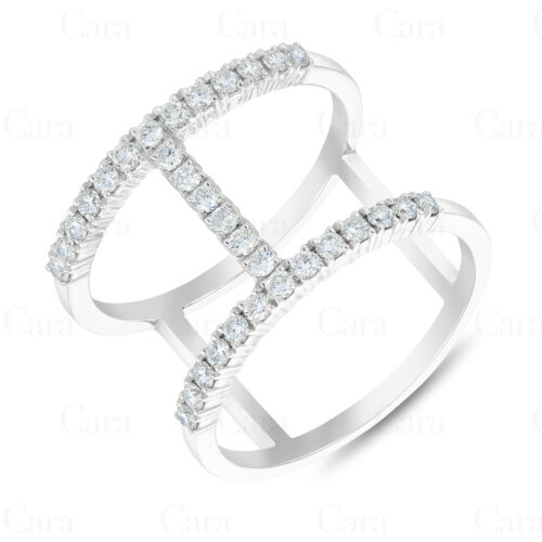Customized diamond ring in 18k white gold