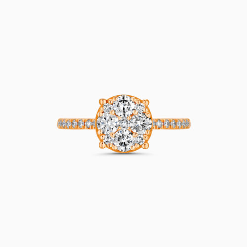 18K rose gold diamond cluster ring