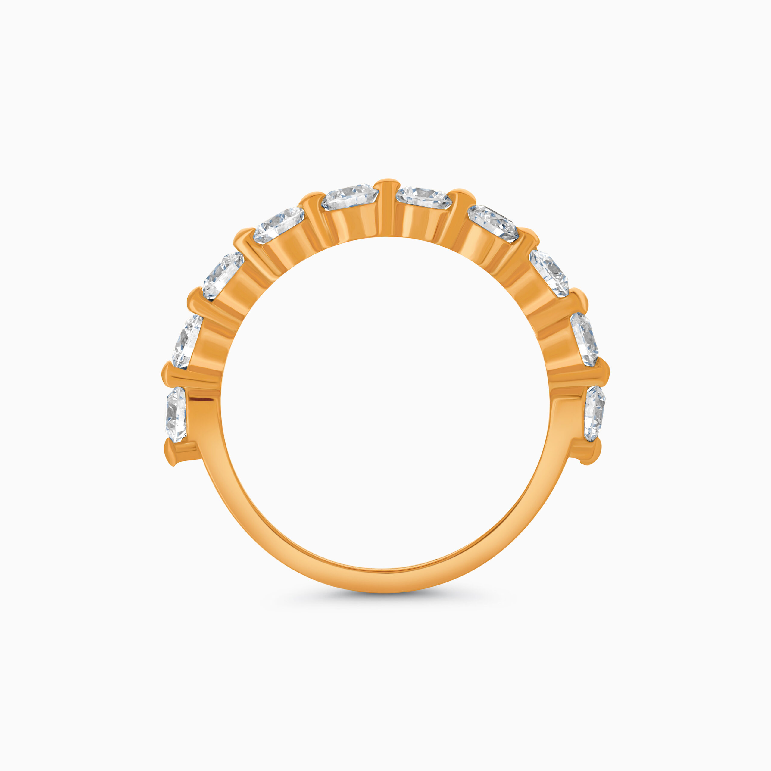 CHRN222235CRG3 Half-eternity rose gold ring with 10 diamonds