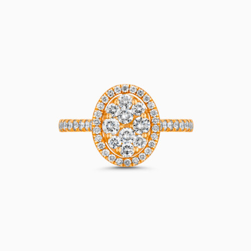 18K Halo Cluster Diamond Ring