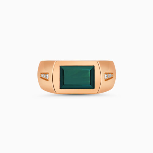18K Tourmaline Diamond Men's Ring