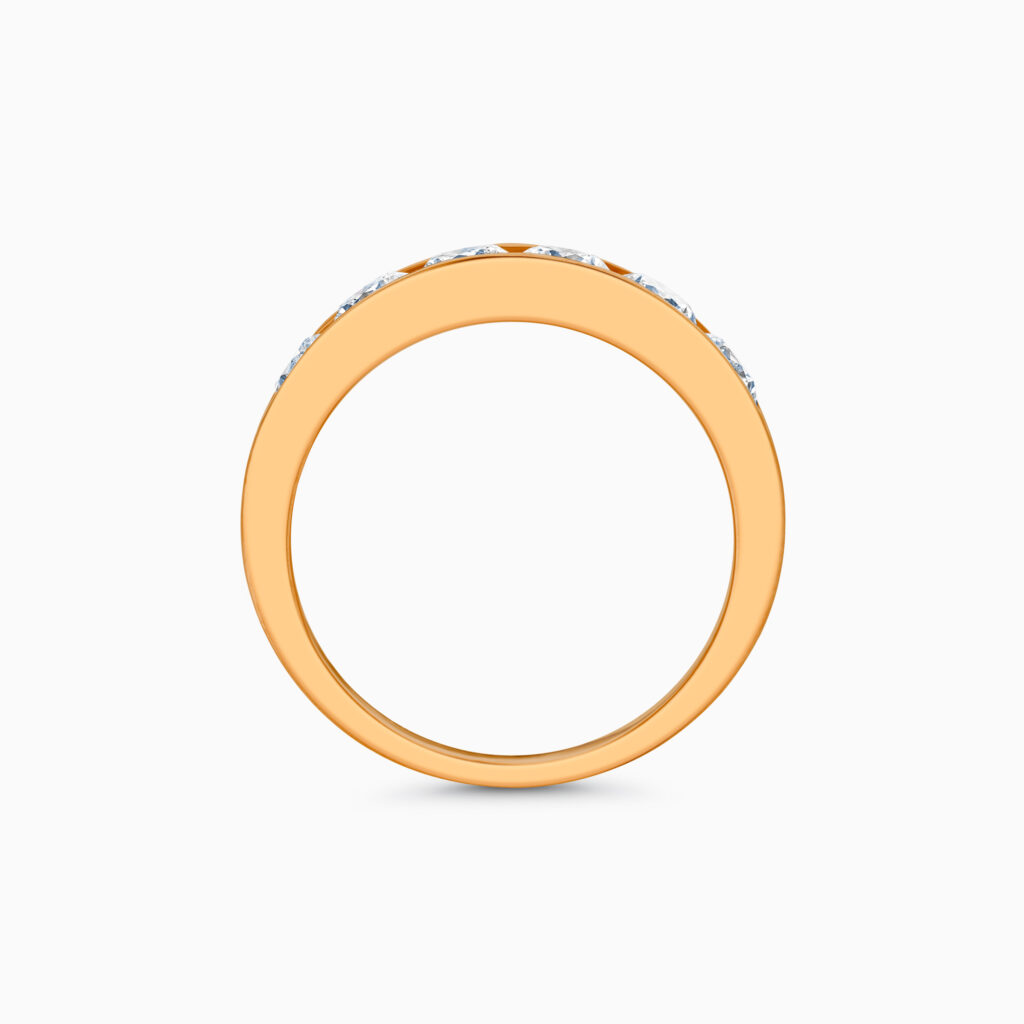18K rose gold diamond half-eternity ring