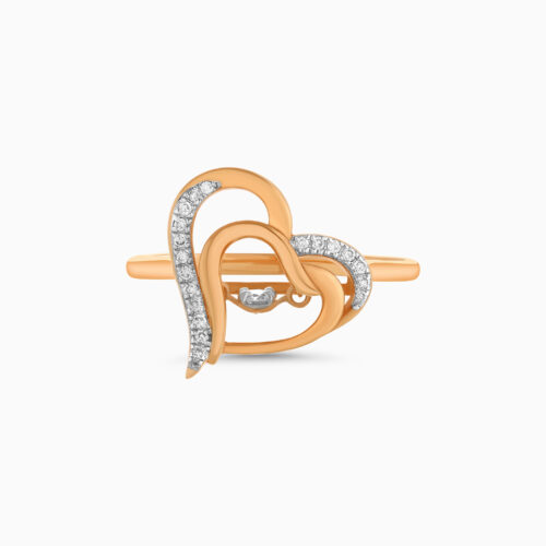 18K Heart Diamond Ring