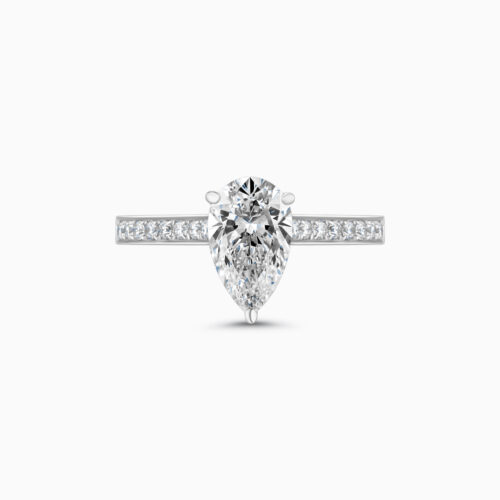 18K Rose Gold Pear Cut Diamond Engagement Ring