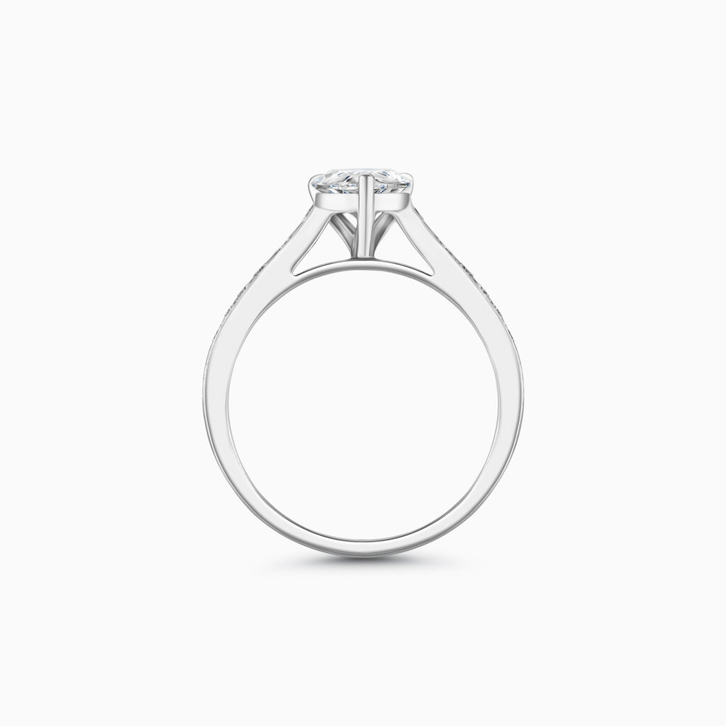 Rose gold pear cut diamond engagement ring, 1.42 carat center diamond