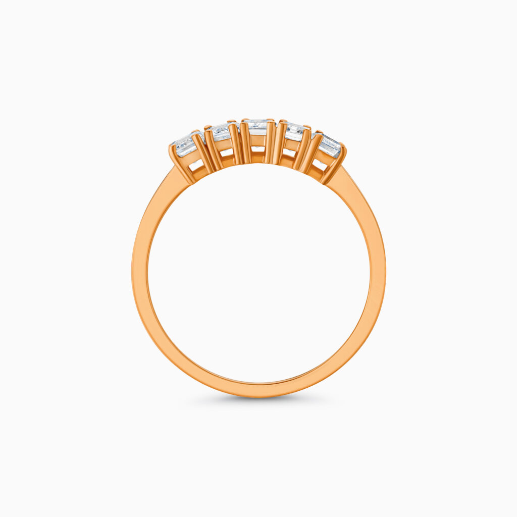 18K rose gold emerald cut diamond ring
