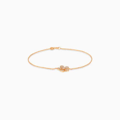 18K rose gold bracelet with floral diamond design