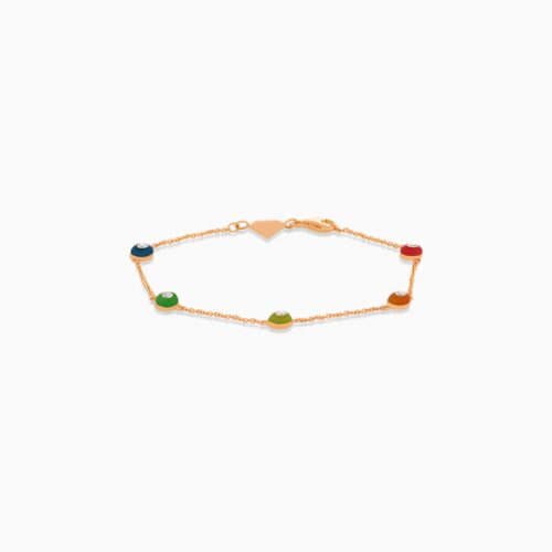 18K rose gold bracelet with round diamonds