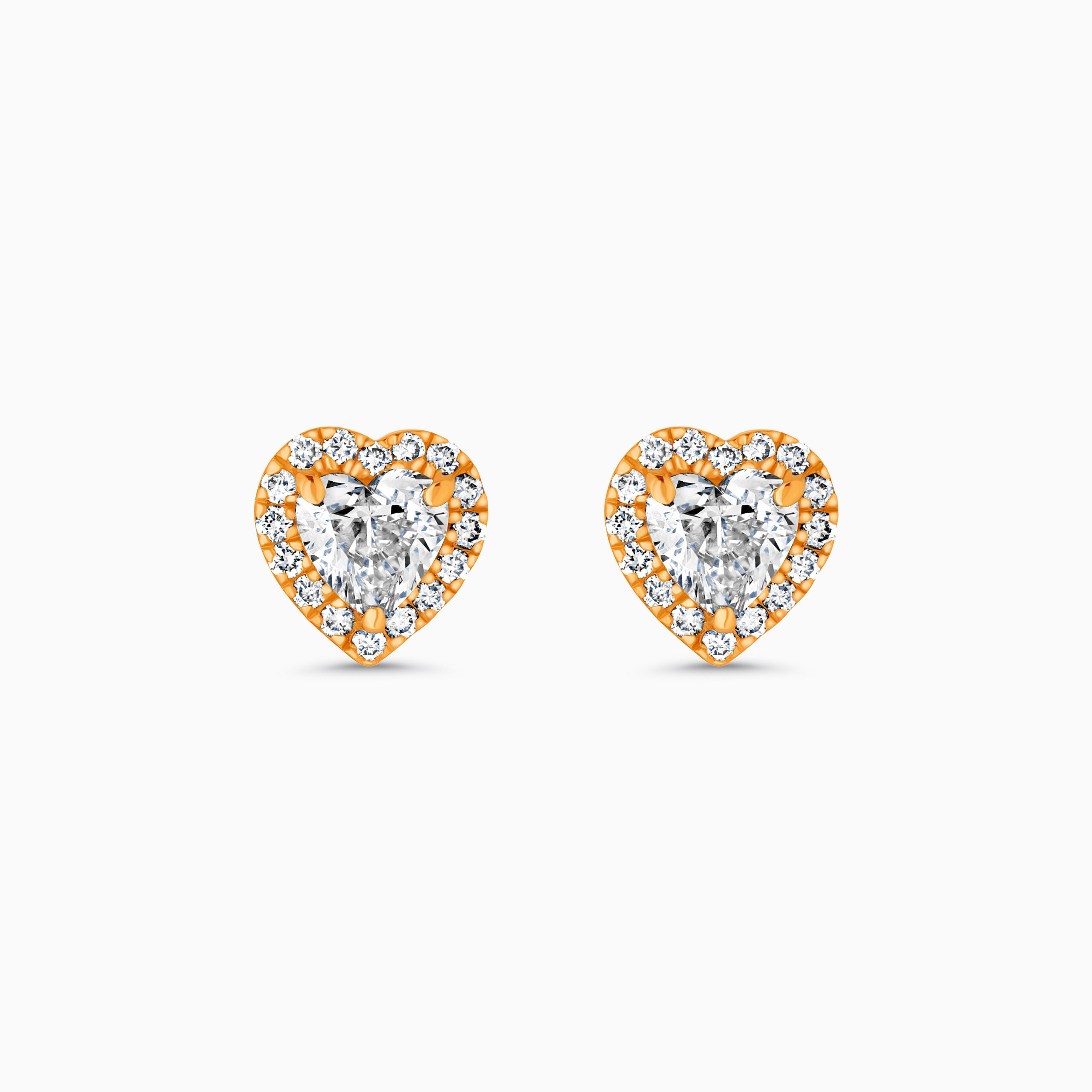 EHER033365RG1 18K rose gold heart halo diamond stud earrings with natural diamonds
