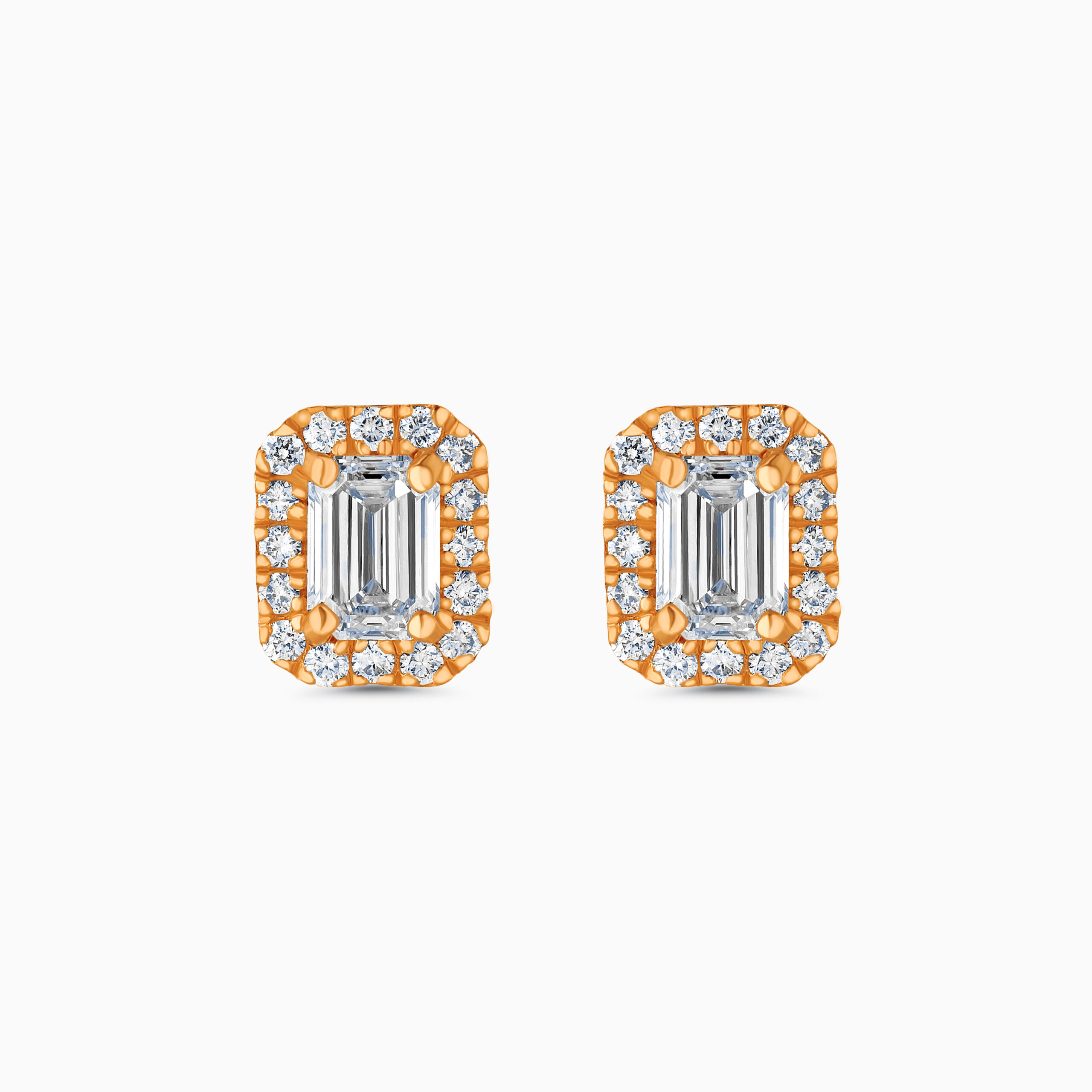 EHER033377RG1 18K Rose Gold Halo Stud Earrings with Diamonds