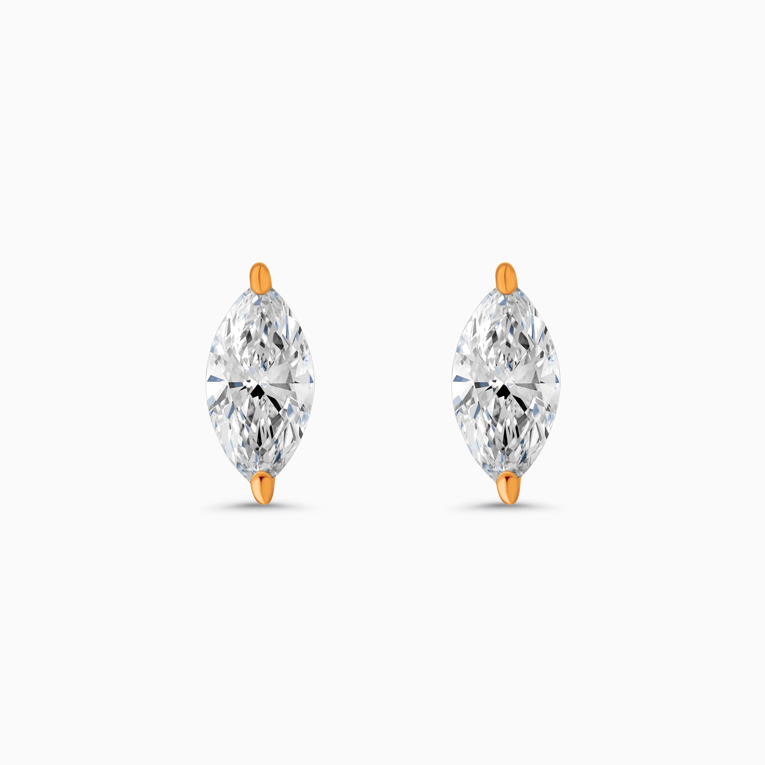EHER033463RG1 Rose gold marquise diamond stud earrings, 1 carat lab-grown diamonds