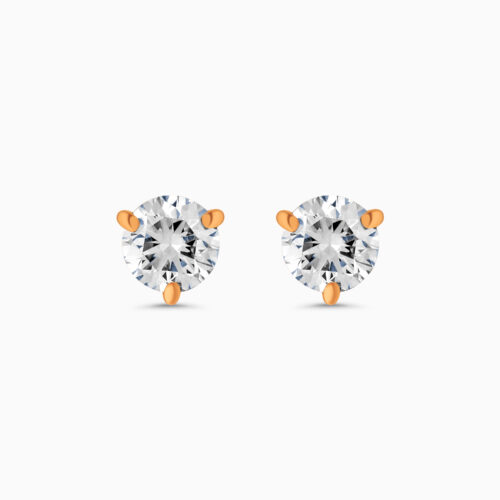 18K rose gold diamond stud earrings