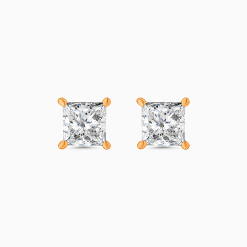 18K rose gold lab diamond stud earrings