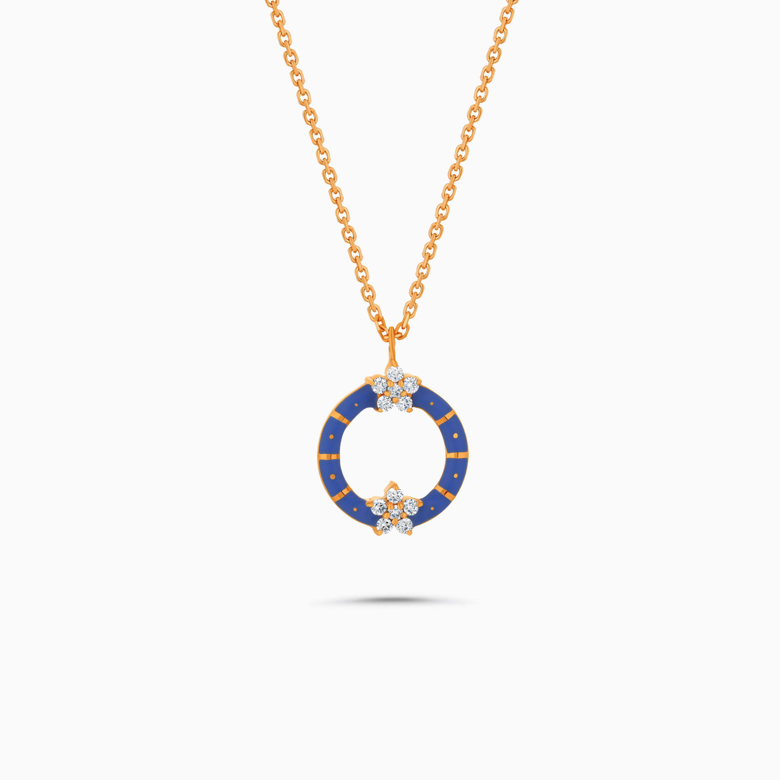 EHNK010441RG1 Yellow gold enamel pendant with diamonds