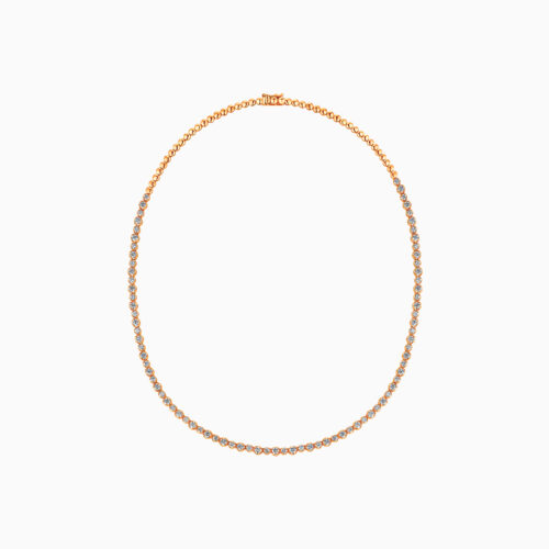 Rose gold tennis necklace, 6.53 carat diamonds