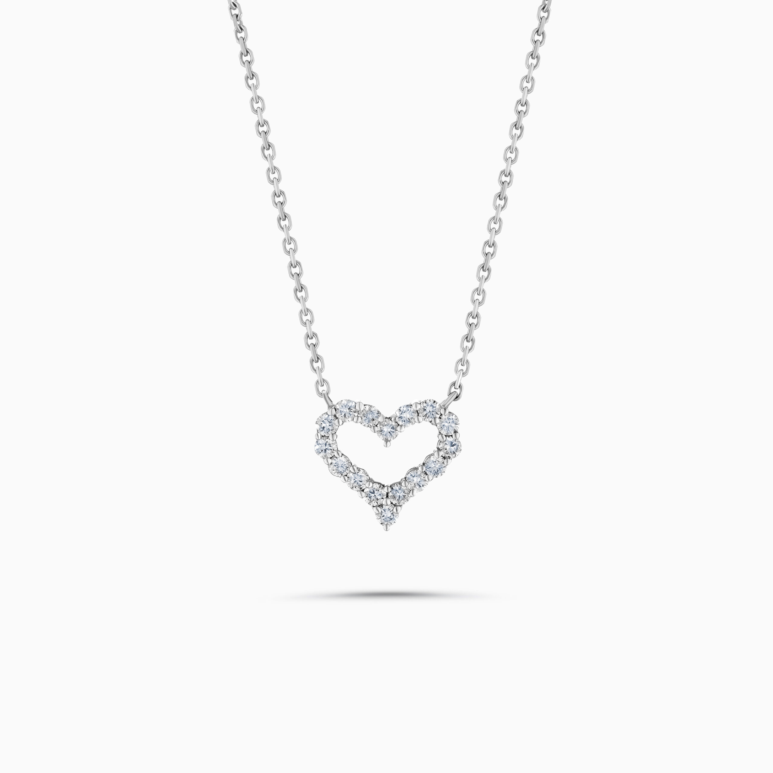 EHNK018509WG1 18K white gold heart pendant with diamonds