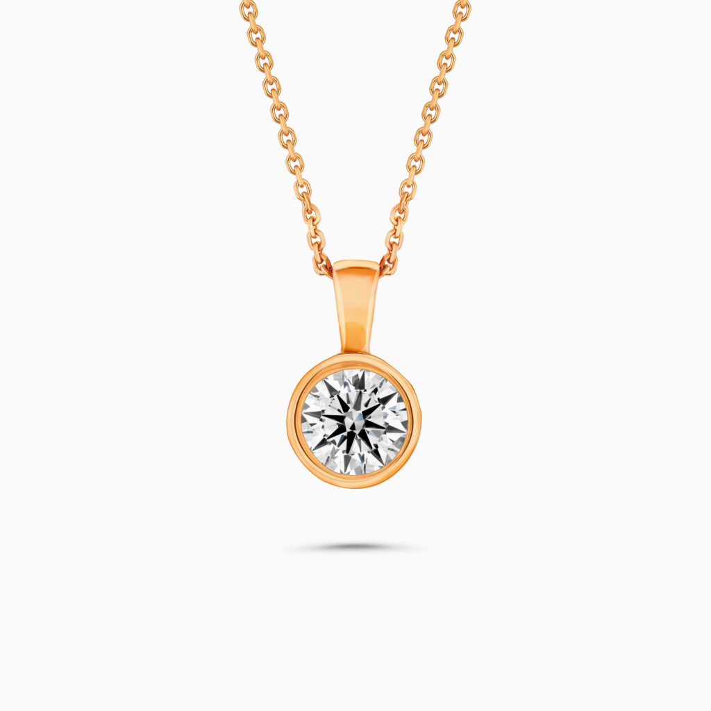18K rose gold solitaire pendant with diamond